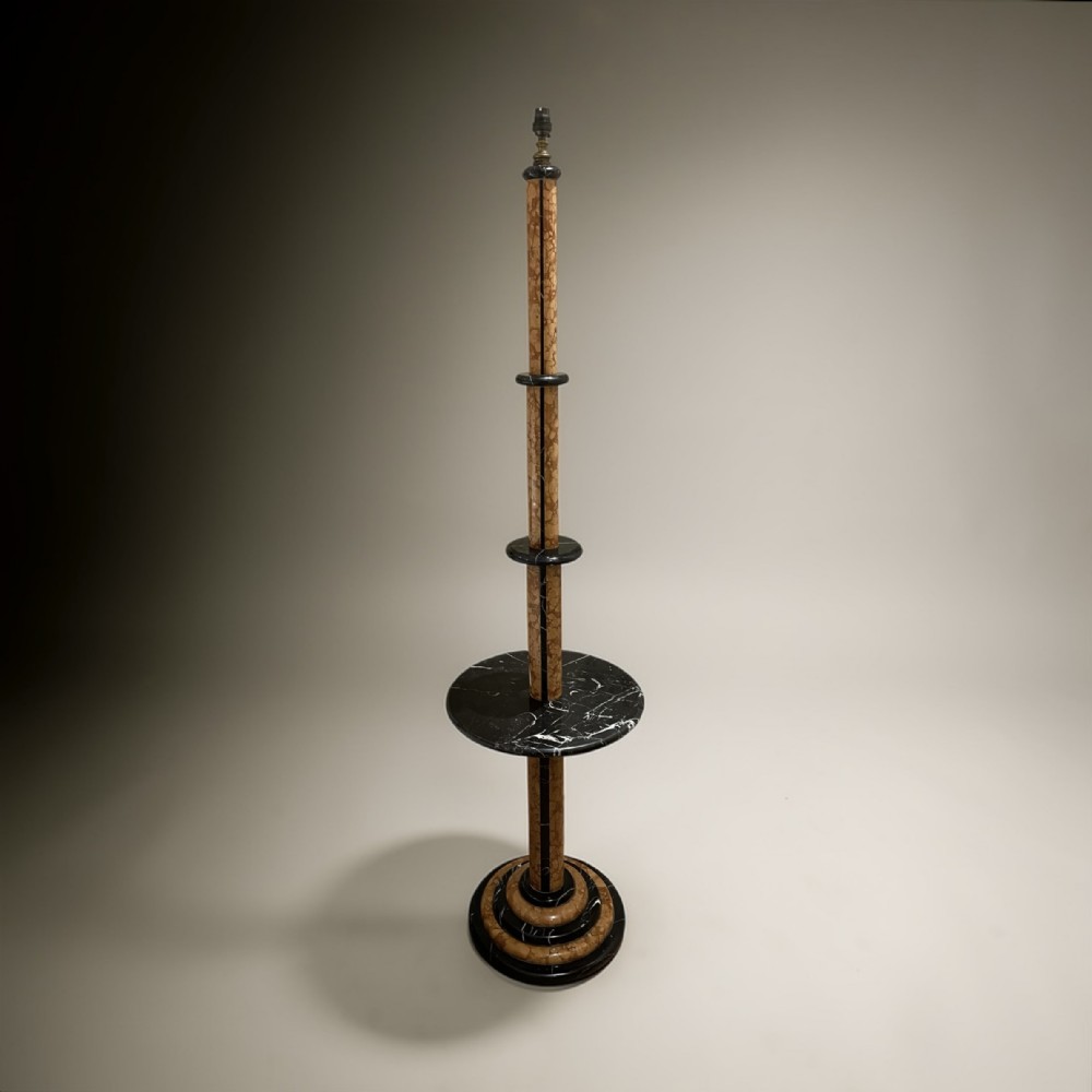 Art Deco Marble Standard Lamp Table