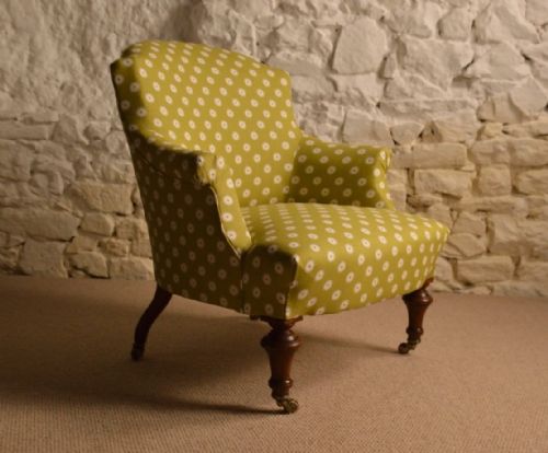 Newly Re-upholstered 19th Century Armchair (Vanessa Arbuthnott Fabric)