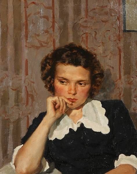 fig 1. SOLD....Portrait of Mariya Andreevna Kozlovskaya 1954, by Boris Korniev