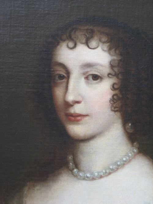 fig 1. SOLD...Portrait of Queen Henrietta Maria; Follower of Van Dyck