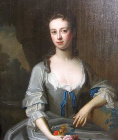 fig 1. SOLD....Portrait of a Lady in Grey c.1720; Attributed to Enoch Seeman 