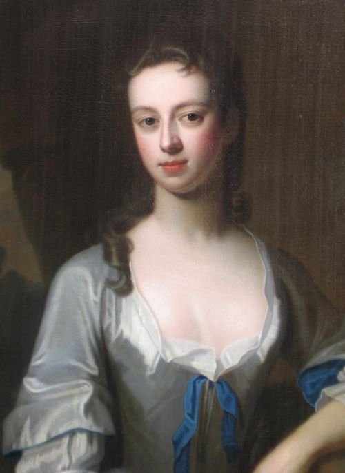 fig 2. SOLD....Portrait of a Lady in Grey c.1720; Attributed to Enoch Seeman 
