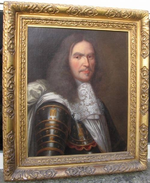 fig 1. SOLD....Portrait of Henri de la Tour d'Auvergne, Vicomte de Turenne c.1670; Attributed to Claude Lefevre