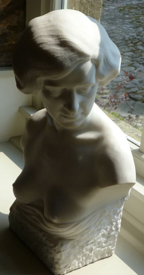 Sold....marble Portrait Bust of the Sculptor's Lover C.1925, by Janko Brayovitch.