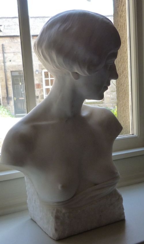 fig 3. SOLD....Marble Portrait Bust of the Sculptor's Lover c.1925, by Janko Brayovitch.