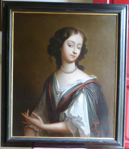 Sold....portrait of Elizabeth, Lady Narborough, Later Lady Shovell, C.1678, by Simon Pietersz. Verelst