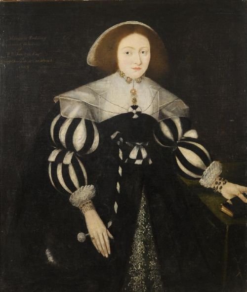 Sold....portrait of Margaret Dodding 1629; Follower of Gheeraerts