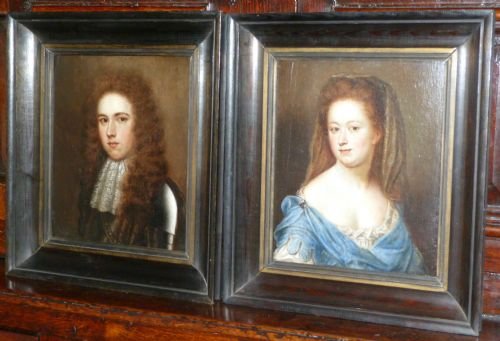 Pair of Portraits of William and Sarah Yorke C.1680; Circle of John Riley.