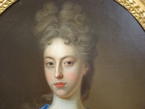 fig 1. SOLD....Portrait of a Lady in Blue c.1720; Circle of Kneller