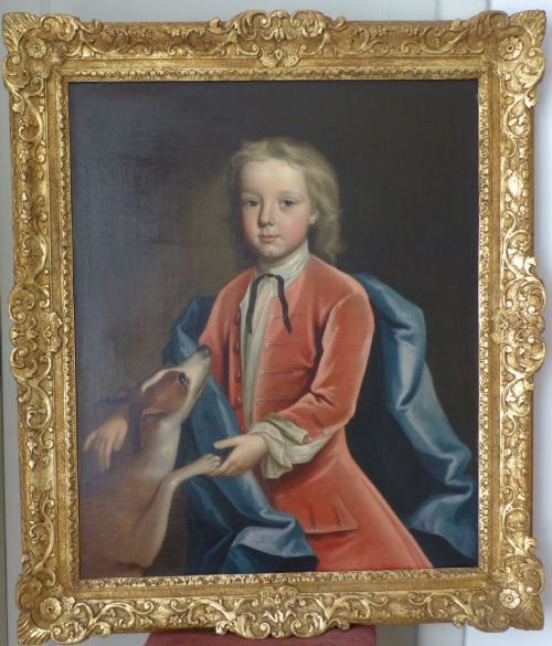 Sold....portrait of a Boy and His Dog C.1720; Attributed to Joseph Highmore