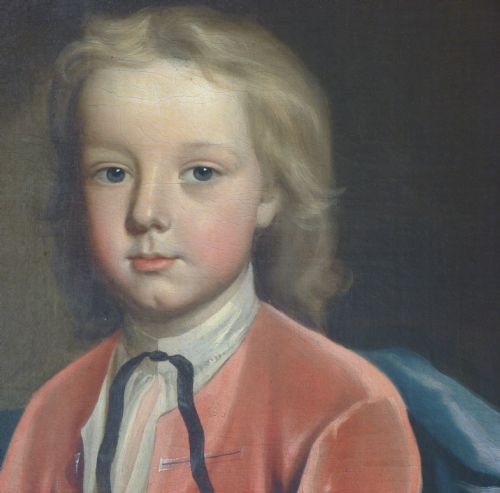 fig 1. SOLD....Portrait of a Boy and his Dog c.1720; attributed to Joseph Highmore