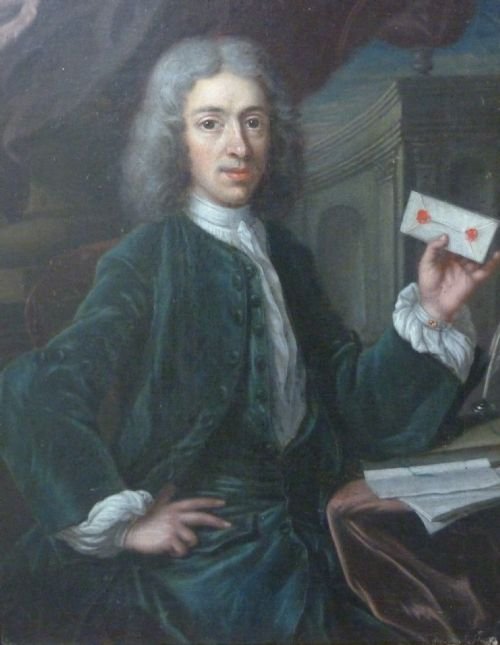 fig 1. SOLD......Portrait of Alexander Pope (?) c. 1730: Circle of Jonathan Richardson.