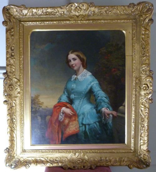 fig 1. SOLD....Portrait of a Lady in Blue c.1855; attributed to Charles Baxter RBA