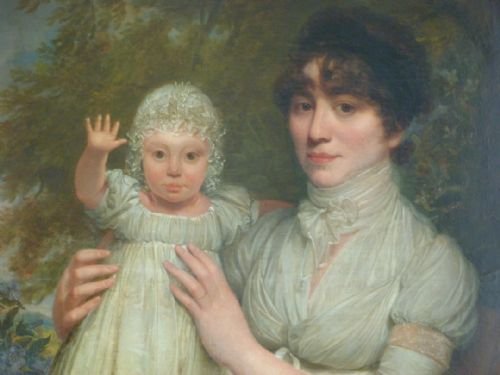 fig 1. SOLD....Double Portrait of a Lady and Child c.1820; Circle of Reinagle.