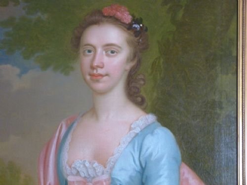 fig 1. SOLD...Pair of Portraits of John and Jane de Carteret 1750s: Attributed to  Hamlet Winstanley.