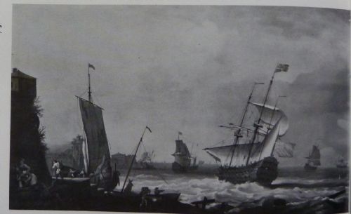 fig 4. SOLD....An English Flagship off a Port c.1705, by Tobias Stranover.