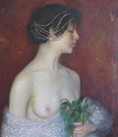 fig 1. SOLD....Portrait of a Young Woman as Selene, Goddess of the Moon c.1910; by Mela Muller