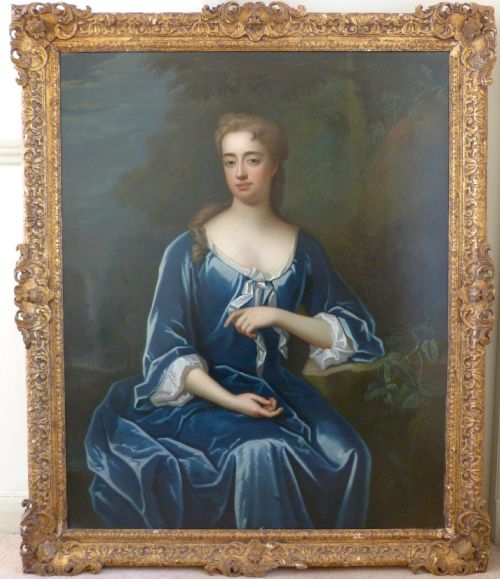 Sold....portrait of a Lady in Blue C.1710; Circle of Kneller.