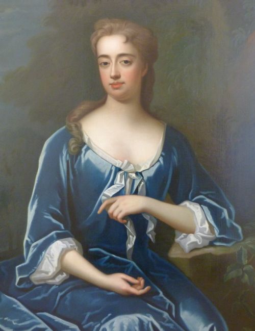 fig 1. SOLD....Portrait of a lady in Blue c.1710; Circle of Kneller.