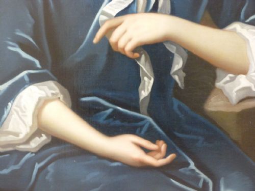 fig 3. SOLD....Portrait of a lady in Blue c.1710; Circle of Kneller.