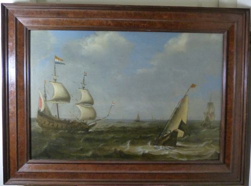 Dutch Shipping in Choppy Waters C.1650, by Claes Claesz. Wou.