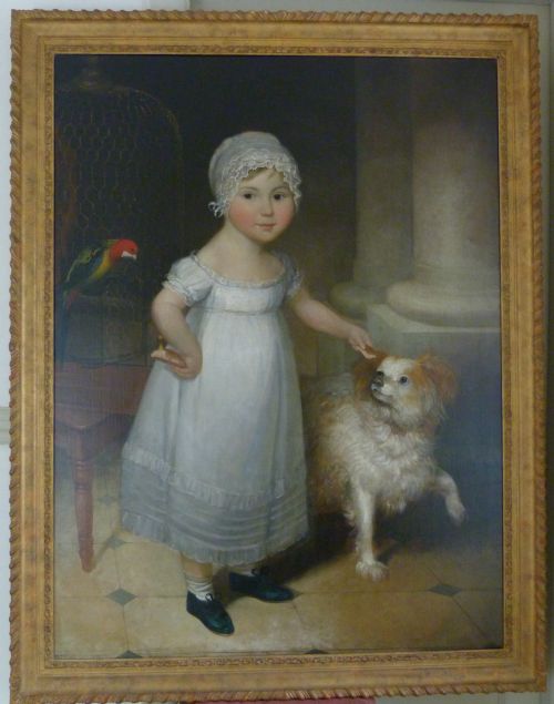 Sold....portrait of a Young Girl with Her Pets C.1810; Studio or Circle of William Owen R.A.