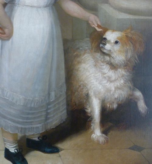 fig 4. SOLD....Portrait of a Young Girl with her Pets c.1810; Studio or Circle of William Owen R.A.