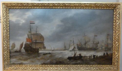 A Squadron of Dutch Warships Leaving Harbour C.1650; Attributed to Jan Peeters.