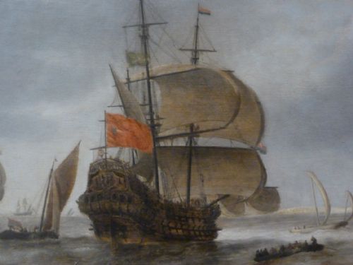 fig 1. A Squadron of Dutch Warships leaving Harbour c.1650; Attributed to Jan Peeters.