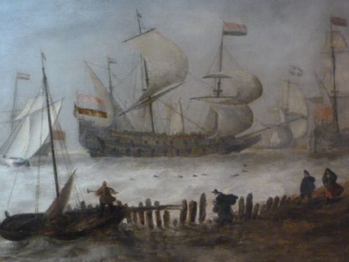 fig 2. A Squadron of Dutch Warships leaving Harbour c.1650; Attributed to Jan Peeters.