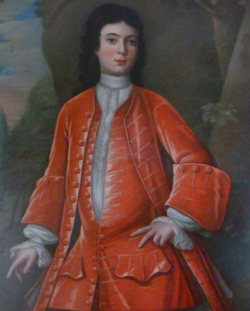PORTRAIT OF A BOY IN RED C1720 FOLLOWER OF JOHN VERELST - ADDITIONAL PHOTO 1