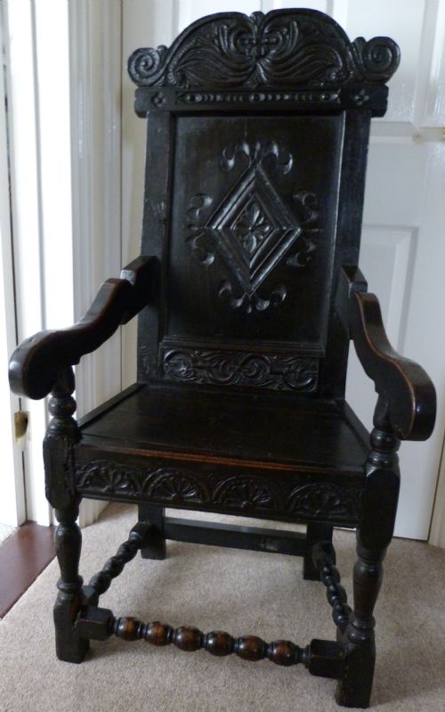 Oak Wainscot Chair C.1660 and Later.