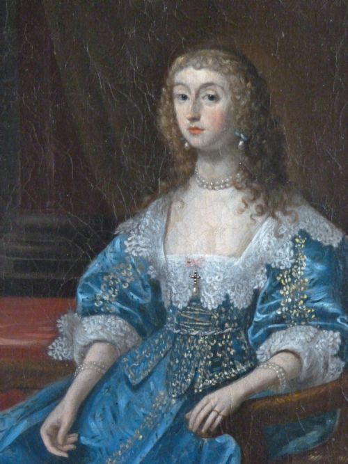 fig 1. Portrait of a Noblewoman, said to be Queen Henrietta Maria, c.1640; Follower of Daniel Mytens.