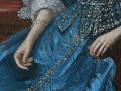 fig 2. Portrait of a Noblewoman, said to be Queen Henrietta Maria, c.1640; Follower of Daniel Mytens.