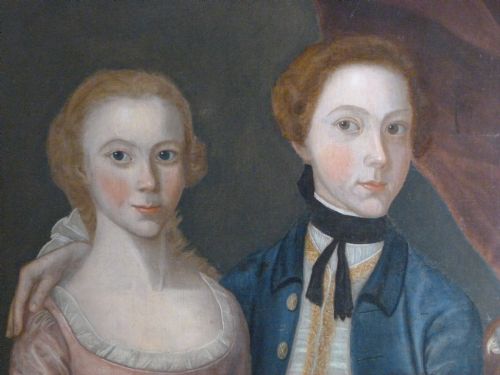 fig 1. Naive Portrait of a Family, possibly American c.1770.