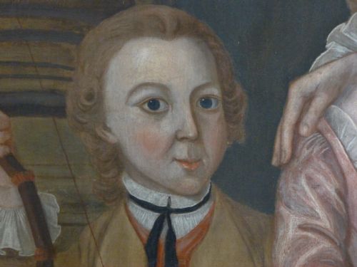 fig 2. Naive Portrait of a Family, possibly American c.1770.