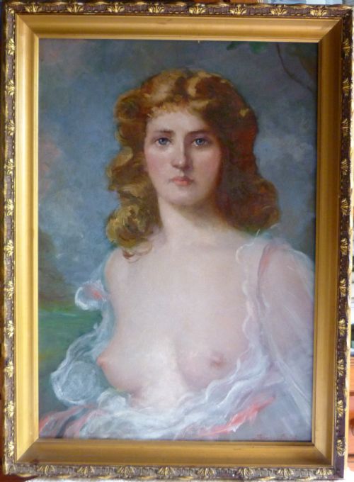 Portrait of a Half Clad Lady; 1950s Continental School.