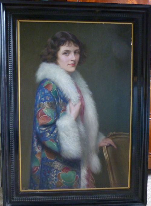 Portrait of "Miss Sharpe", 1920s; by Thomas William Holgate R.b.a.