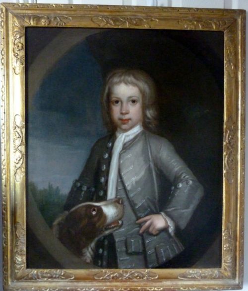 Portrait of a Young Boy with a Dog C.1740; English School.