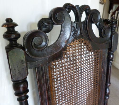 fig 2. Queen Anne ebonised and caned armchair c.1710-20.