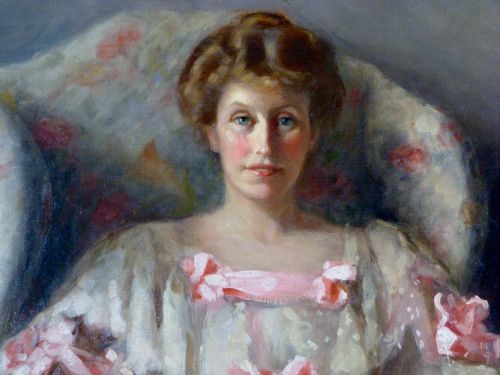fig 1. Portrait of a Lady in White 1906 by Margaret Kemplay Snowden .