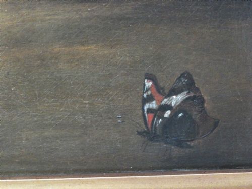 fig 4. A full-length portrait depicting a figure in 17th-century costume alongside a spaniel, encased within a moulded gold gilt frame.