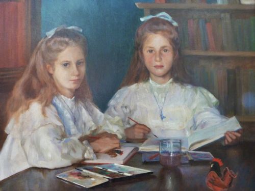 fig 1. Double Portrait of Eleanor and Margaret Little 1905, by Alexander MacDonald.