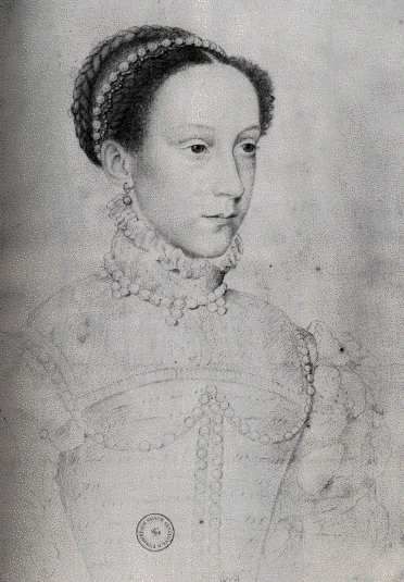 fig 4. SOLD....Portrait of a Lady, traditionally identified as Mary Queen of Scots (1542 - 1587), Circle of Francois Clouet.