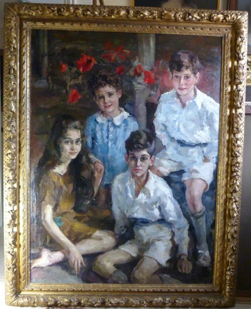 Portrait of the Orbach and Des Salles Children by Joseph Oppenheimer R.p.