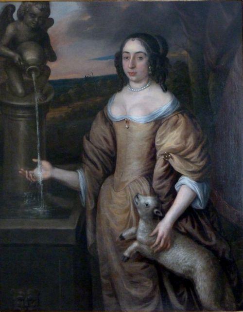 fig 1. Portrait of Elizabeth, Countess of Carnarvon c.1650; Attributed to David Des Granges.