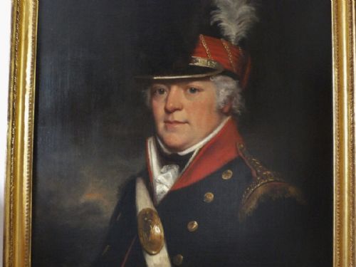 fig 1. Portrait of R. Parsons, officer of the Derbyshire Light Cavalry, 1800. Studio or Circle of Sir Thomas Lawrence.