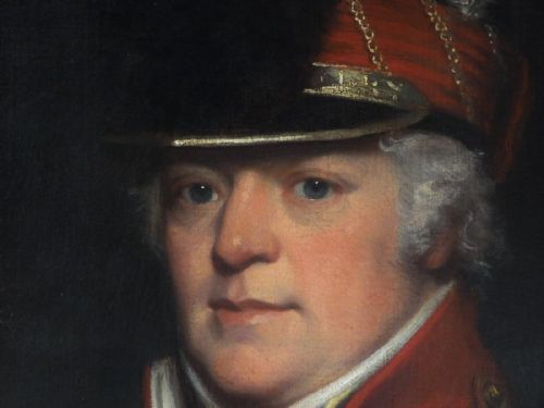 fig 2. Portrait of R. Parsons, officer of the Derbyshire Light Cavalry, 1800. Studio or Circle of Sir Thomas Lawrence.