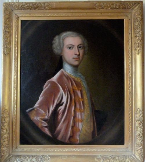 Portrait of Laurence Oliphant 7th Laird of Gask. C.1745: Follower of Allan Ramsay.