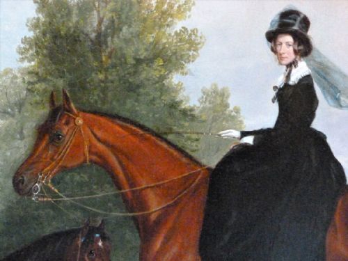 fig 2. Portrait of Lady Antrobus and her Son on Horseback c. 1855, by James Loder of Bath.